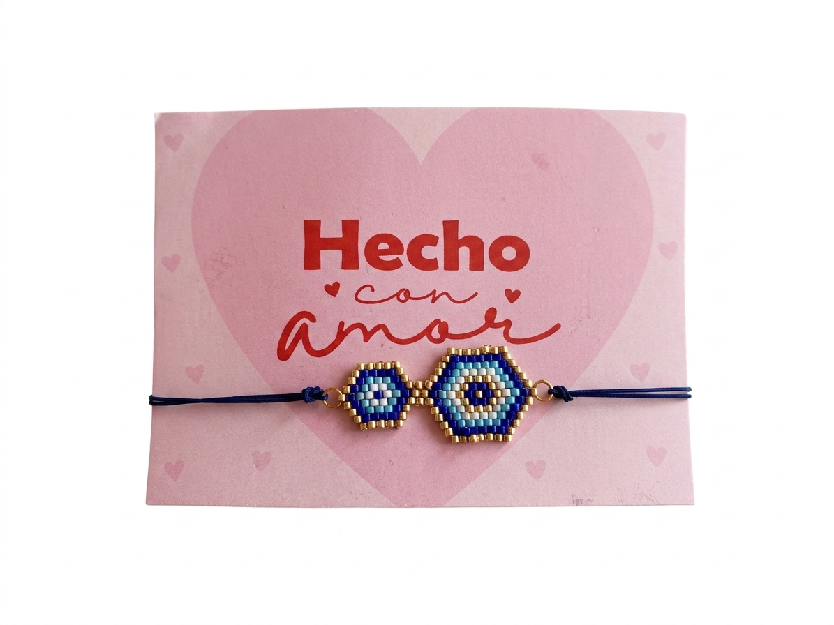 Pulsera doble ojo turco