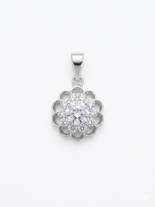 Dije flor con piedra