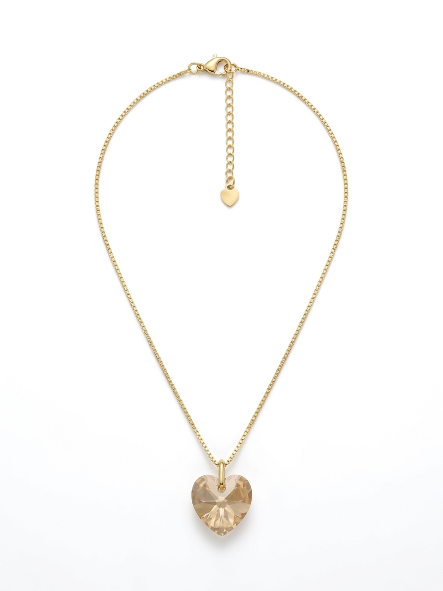 Collar Corazón Cristal Champagne: Resplandece con Amor y Luz