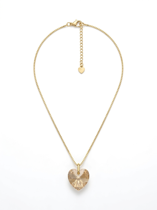 Collar Corazón Cristal Champagne: Resplandece con Amor y Luz