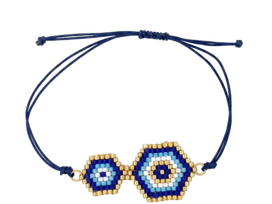 Pulsera doble ojo turco