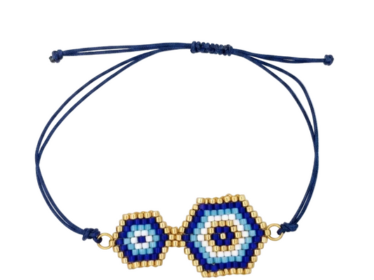 Pulsera doble ojo turco
