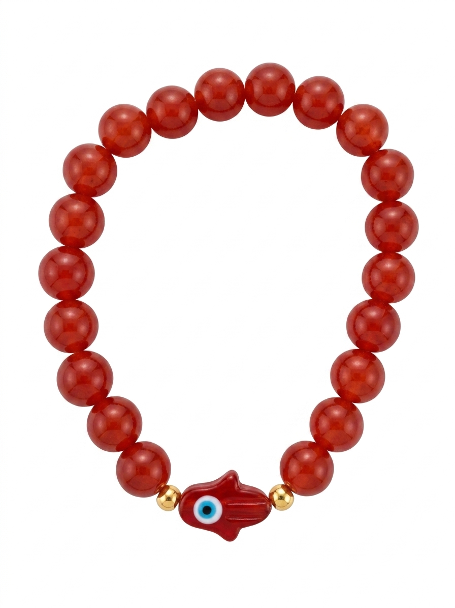 Pulsera Hamsa de cornalina