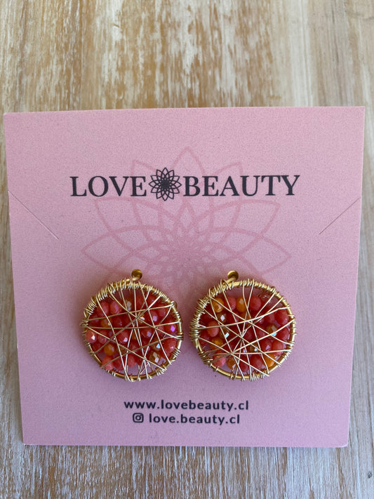 Aros con cristales en alambrismo